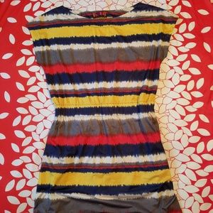 Isle striped tunic dress bateau neck short sleeves